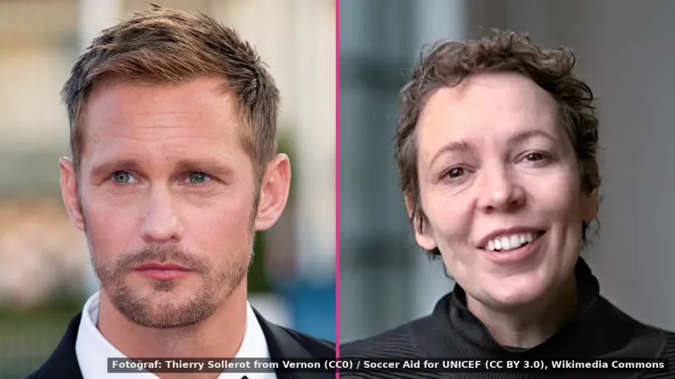 Alexander Skarsgard ve Olivia Colman — Alexander Skarsgard ve Olivia Colman Wicker filminin prömiyerinde